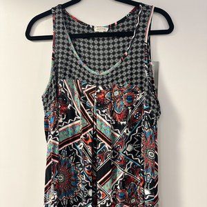 Anthropologie Weston Flowy Pattern Tank, long, Size Large